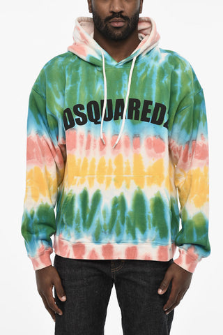 Tie Dye Effect Cotton Hoodie