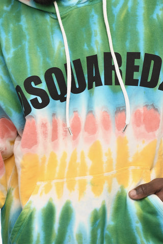 Tie Dye Effect Cotton Hoodie