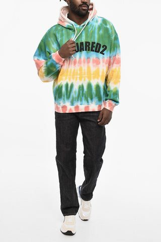 Tie Dye Effect Cotton Hoodie