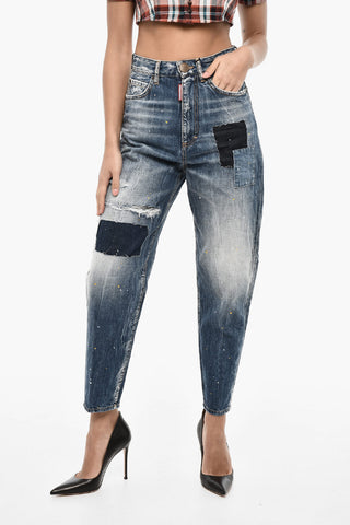 Jeans Effetto Vintage a Vita Alta