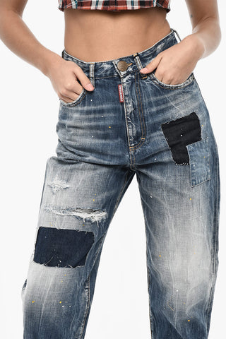 Jeans Effetto Vintage a Vita Alta