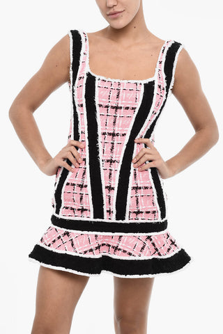 Vestito Mini Tricolore con Fondo Svasato