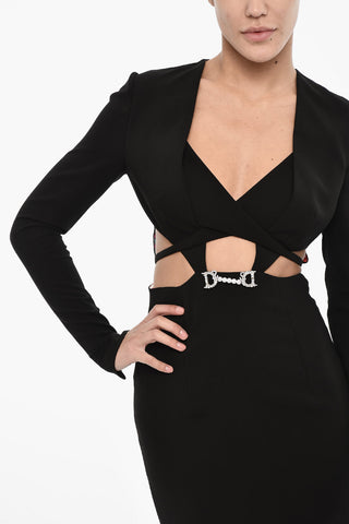 Solid Color Mini Dress with Cut Out Details