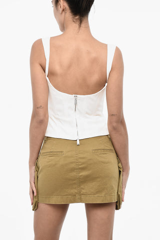 Asimmetrical Bustier Top with Zip