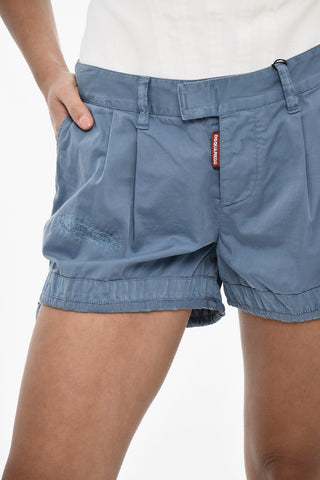 Double Pleated Cotton Shorts with Laces