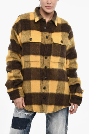 Wool-Blend Overshirt with Buffalo Check and Pocket