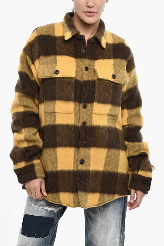 Wool-Blend Overshirt with Buffalo Check and Pocket
