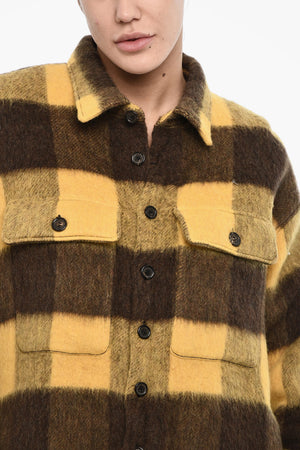Wool-Blend Overshirt with Buffalo Check and Pocket
