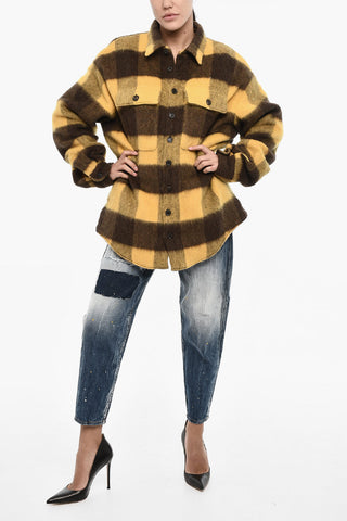 Wool-Blend Overshirt with Buffalo Check and Pocket