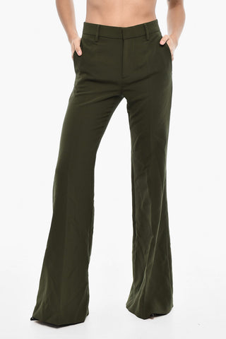 Abito a 2 Bottoni a Tinta Unita Con pantalone Boot Cut