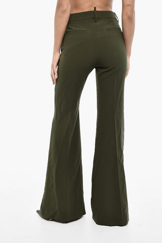 Abito a 2 Bottoni a Tinta Unita Con pantalone Boot Cut