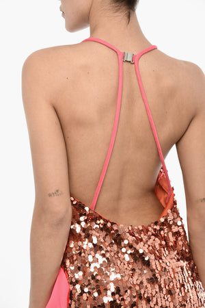 MiniDress aus Pailletten mit Seidendetail