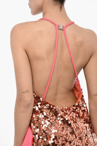 MiniDress aus Pailletten mit Seidendetail