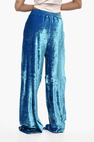 Loose Fit Velvet Pants with Drawstring Waist