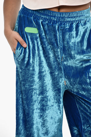 Loose Fit Velvet Pants with Drawstring Waist