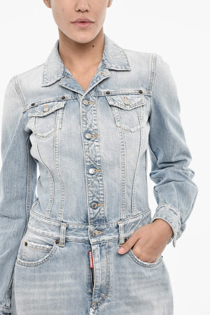 Vintage-Effect Denim Shirt Dress