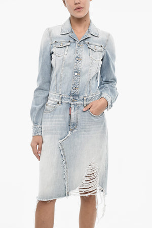 Chemisier In Denim Effetto Vintage
