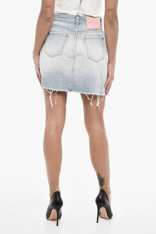 Denim-Minirock im Distressed-Look