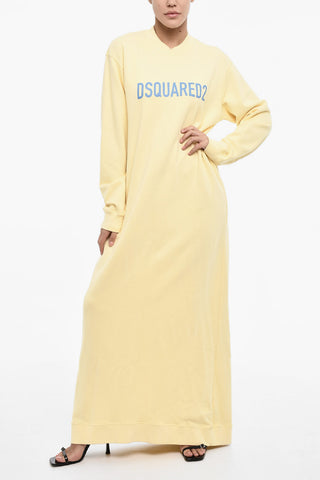 Sweat Maxi Dress with Contrast Logo