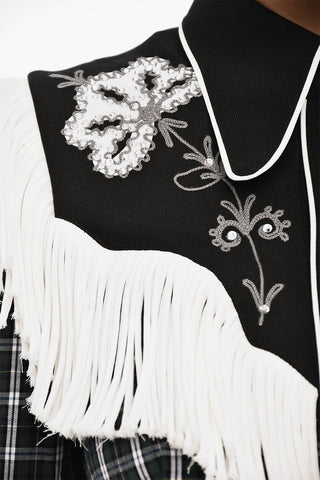 Kariertes Hemd Mit Fransen Und Druckknöpfen