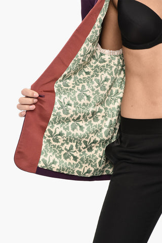 Ein-Knopf-Blazer aus zweifarbiger Schurwollmischung mit Pattentaschen
