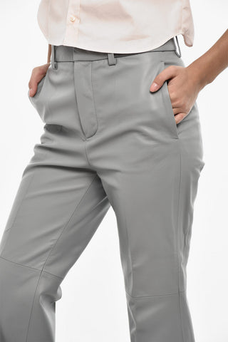 Pantaloni Crop In Pelle Foderati