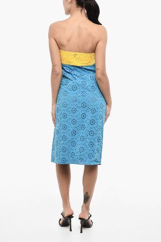 Color-Block-Sangallo-Kleid mit Cut-Out-Detail