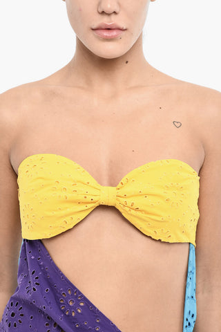 Color-Block-Sangallo-Kleid mit Cut-Out-Detail