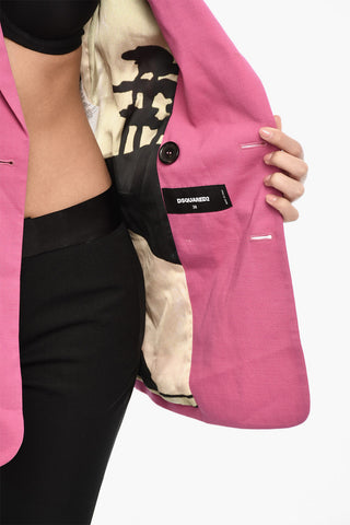 Solid-Color Double-Breasted Virgin Wool-Blend Blazer