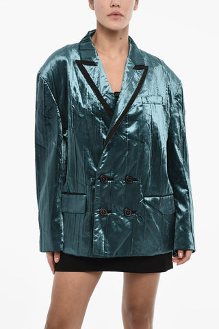 Oversize-Doppelreiher-Jacke aus Velours