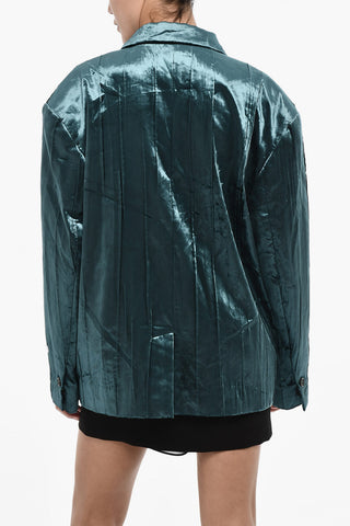 Oversize-Doppelreiher-Jacke aus Velours