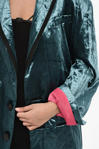 Oversize-Doppelreiher-Jacke aus Velours