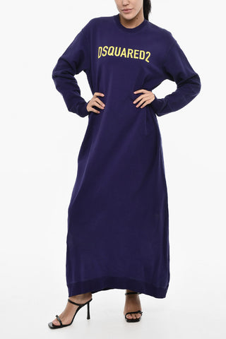 Sweat Maxi Dress with Contrast Logo
