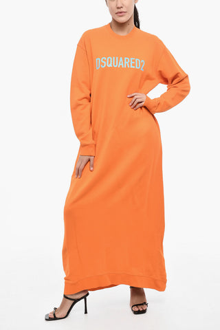Sweat Maxi Dress with Contrast Logo