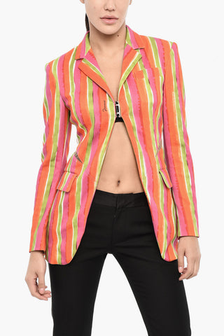 Gestreifter Blazer mit Cut-Out-Detail