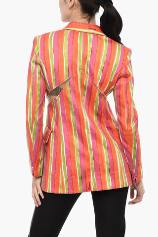 Gestreifter Blazer mit Cut-Out-Detail