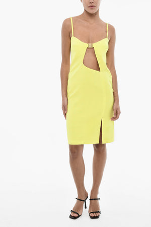 Mini Vestito a Tinta Unita con Dettagli Cut Out