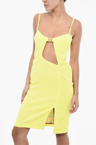 Mini Vestito a Tinta Unita con Dettagli Cut Out