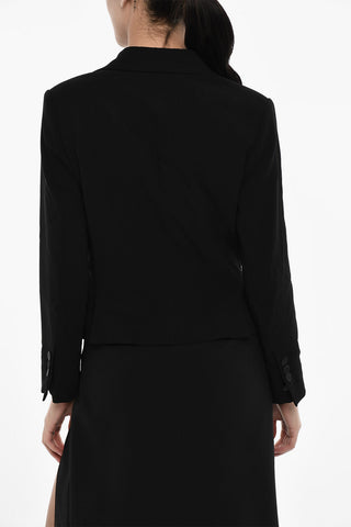 Double Breasted Blazer with Satin Details