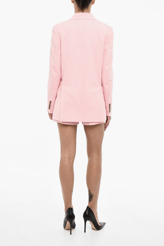 Virgin Woll Blend Double Breast Suit with Shorts