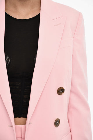 Virgin Woll Blend Double Breast Suit with Shorts
