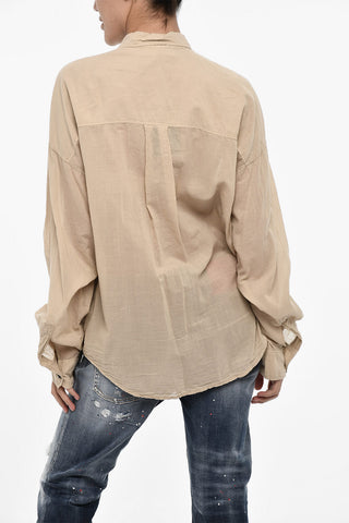 Oversized Shirt with Floral Applications