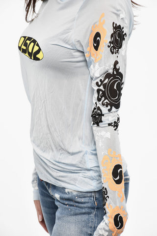 Leichtes Rundhals-T-Shirt mit Print
