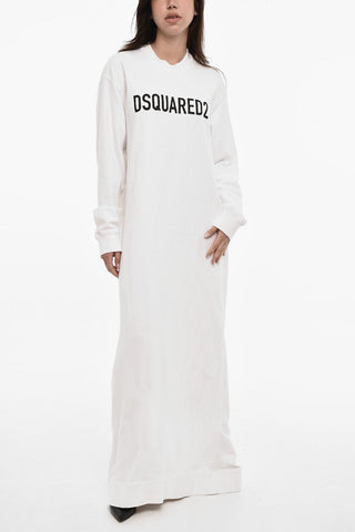 Sweat Maxi Dress with Contrast Logo