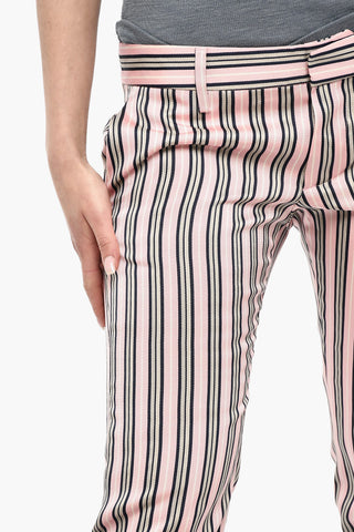 Pantaloni A Righe Con Toppa Gioiello
