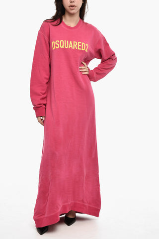 Sweat Maxi Dress with Contrast Logo