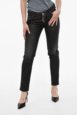 Slim Fit Jeans With Logoed Button