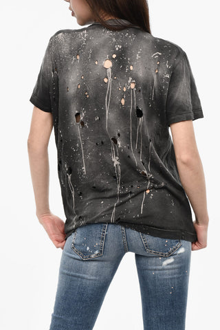 Oversized Fit Vintage Effect crew-neck T-shirt