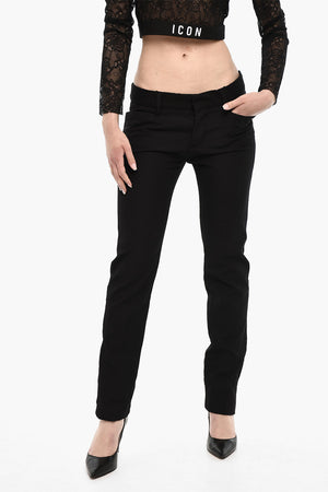Virgin Wool Pants with Lace Details