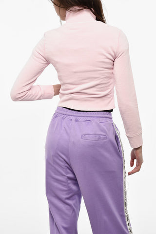 Brushed Cotton Cropped Zip Sweatshirt